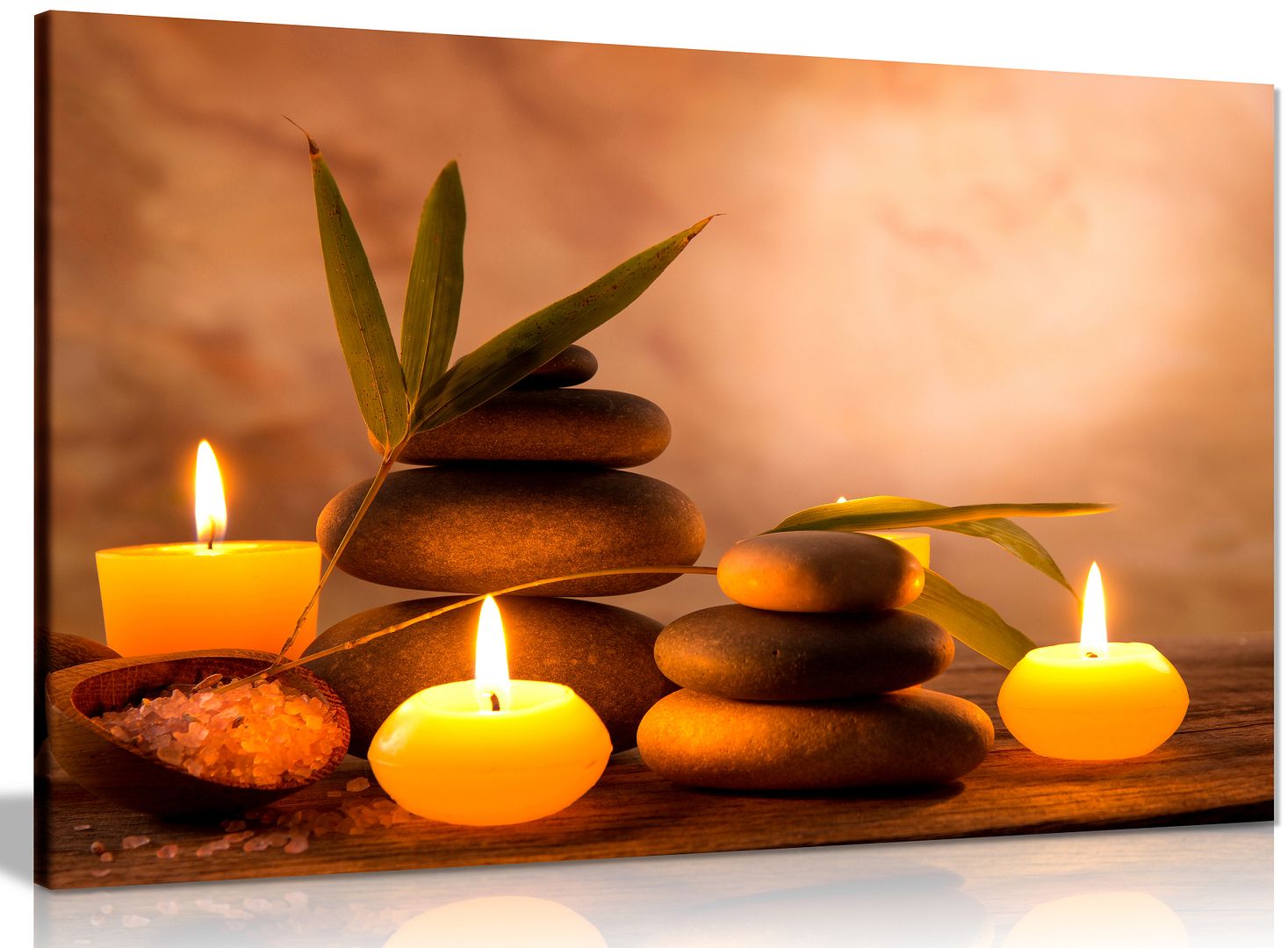 Aromatic Candles & Zen Stones Canvas Wall Art Picture Print eBay